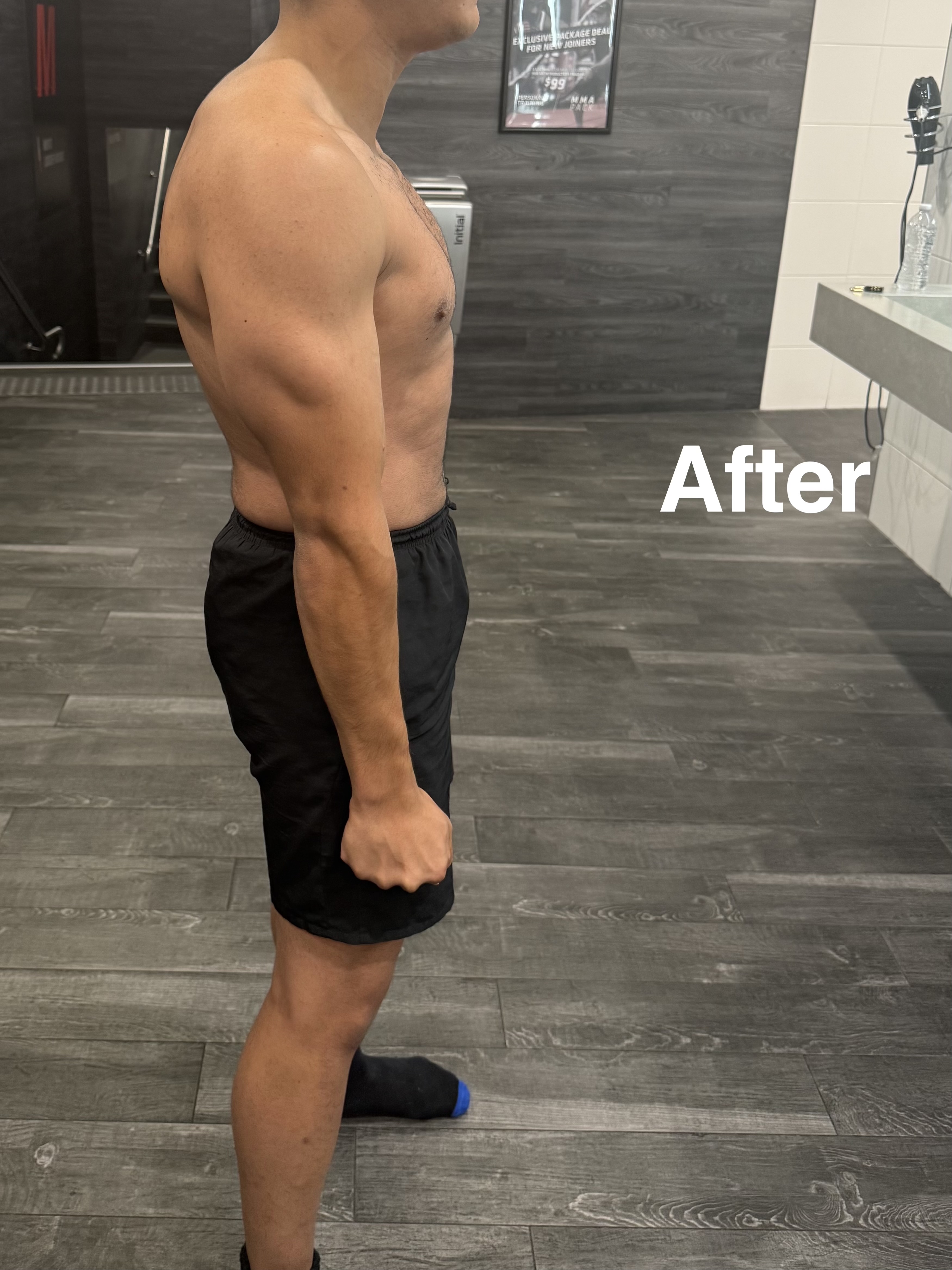 Client physique results after 12 weeks of boxing training